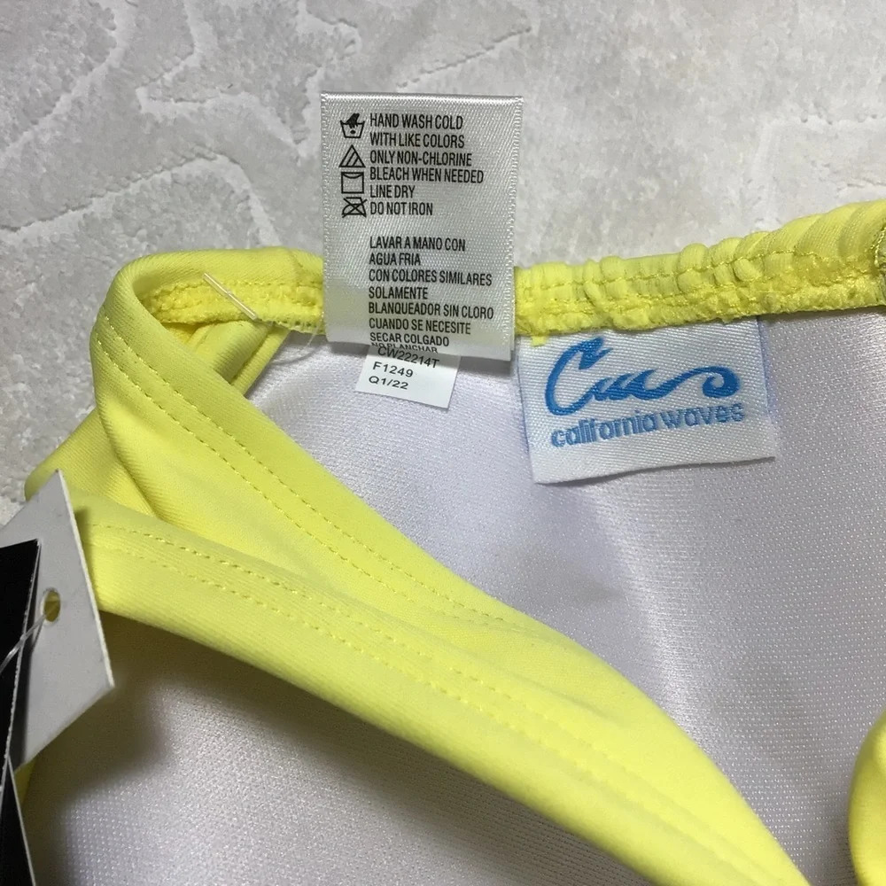 California Waves Lemon Yellow Underwire Bikini Top - Size Medium - Picture 6 of 8